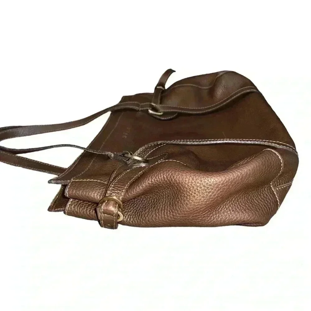 Hogan Bronze Pebbled Leather Tote